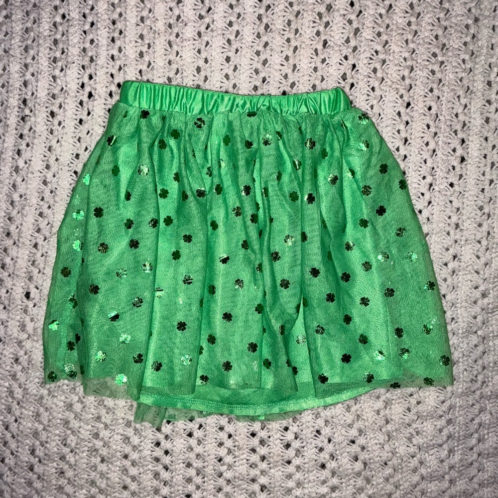 Wonder Nation Green Bubble Mini Skirt with Ruffled Embellishments